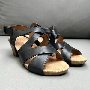 Josef Seibel Ruth 15 Platform Sandals Black Sz 36